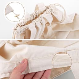 Waszakken van katoen met handvat en trekkoord - 4 stuks, 50 x 70 cm, ideaal voor wasgoed en delicate kleding — thumbnail 4
