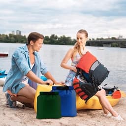 6 stuks waterdichte droogzakset, grote capaciteit ripstop droge zak waterdicht in 8 l, 5 l, 3,5 l, 3 l, 2,5 l, 1,5 l, organisator, opbergzakken voor kamperen, buiten, wandelen, vissen — thumbnail 5