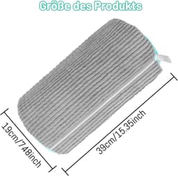 2 stuks schoenen waszak, sneakers, schoenen voor wasmachine, 39 x 19 cm, schoenwaszak, herbruikbare waszak, met ritssluiting, schoenen waszak, netschoenen waszak voor sneakers (grijs) — thumbnail 2