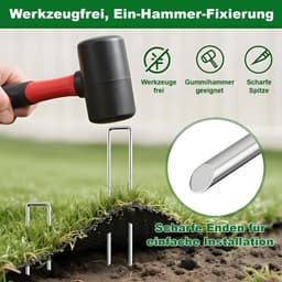RVS Grondpinnen 150mm voor Tuinbedekking en Afdekzeil — thumbnail 4