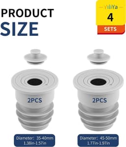 Set van 4 afdichtringen voor wasmachine en afvoer, geschikt voor 35-40mm en 45-55mm slangen, waterdicht en duurzaam — thumbnail 5