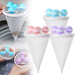3-delige set pluizenfilters voor wasmachines, drijvende filters voor huisdierharen voor bovenladers, herbruikbare drijvende filter van gaas voor het opvangen van huisdierharen, pluisjes en vezels tijdens. Geschikt voor de meeste wasmachines — thumbnail 1