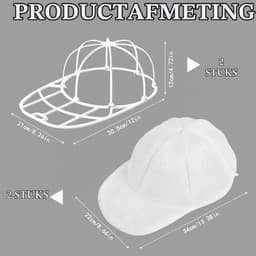Cap Washer - 2 stuks - Beschermt Petten tegen Vervorming - Inclusief waszak met ritssluiting - Wasaccessoire - Voor Platte en Gebogen Petten - wit — thumbnail 5