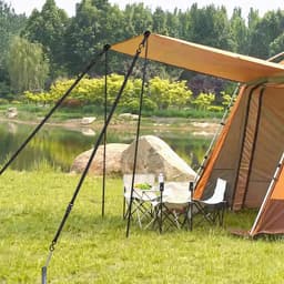 Grondanker Set - Luifelaccessoires - Versterkte grondpennen - Winddichting & Versteviging Set - Gegalvaniseerd Staal - Schokdempers - Ratelbanden - 11-Delig - Voor Carport, Camping & Buiten — thumbnail 4
