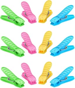 Stoffen Clips - Wasknijpers - Was Drogen - Jumbo Formaat - 24 Stuks - Veelkleurig — thumbnail 1