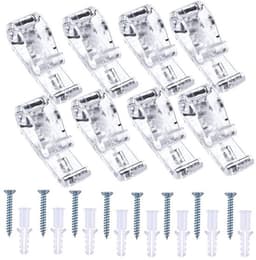 8 sets vouwgordijn, P-clip, kunststof vouwgordijn, kettingkoord, P-klemmen, kinderbeveiliging, rolgordijnclips voor jaloezieën met 8 schroeven en 8 kunststof zuilen — thumbnail 1