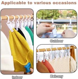 Dailygoods - Antislip Hanger Clips - 10 Stuks Draaibare Wasknijpers voor Kleding en Handdoeken — thumbnail 5