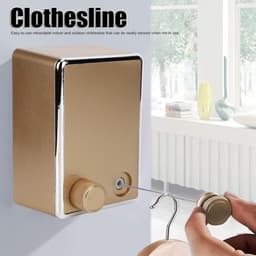 Uittrekbare Waslijn - Kledinglijn Buiten - Kleding Drogen - Roestvrij Staal - 4.2 Meter - Goud — thumbnail 2