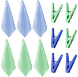 Dailygoods - 6 Stuks Kinderhanddoeken en Clips, Multifunctionele Reinigingsdoeken — thumbnail 1