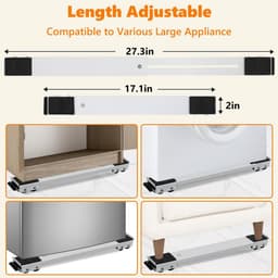 2 Stuks Wasmachine Onderstel - Wasmachine Standaard - Verstelbare Mobiele Standaard - Met 24 Wielen - Telescopisch Ontwerp - Voor Banken, Kledingkasten, Drogers, Wasmachines, Koelkasten, Airconditioners En Vaatwassers — thumbnail 5
