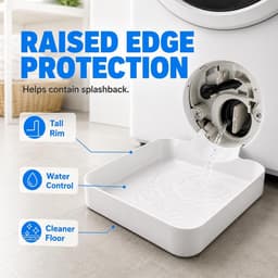 Lekbak wasmachine - Universeel - Wateropvang - Afvoer - Opvangbak tegen lekkage - Opstaande Rand - Afvoerbak - Lekbak Koelkast Vaatwasser Diepvriezer - voor appartementen, garages en huurwoningen - Transparant grijs — thumbnail 2