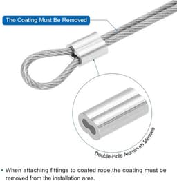 Metalen Kabel van Roestvrij Staal 30 Meter - Vinyl Gecoat - Wasrek Ophangen - Zwart — thumbnail 2