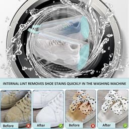Herbruikbare waszakken voor schoenen met ritssluiting, 360° reiniging, geschikt voor wasmachines en drogers — thumbnail 3