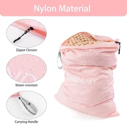 Waterdichte Nylon Waszak van 120L met Rits, Herbruikbaar voor Reizen, Studentenhuis en Kamperen, 90 x 60 cm, Ideaal voor Kleding en Organisatie — thumbnail 5