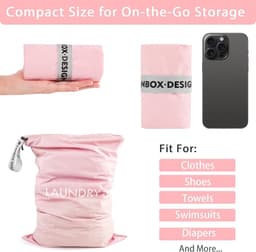 2 Stuks Waszakken voor Vervoer, Waterdichte Waszak voor Vuile Kleding, Ideaal voor Sport, Zwemmen en Reizen — thumbnail 5
