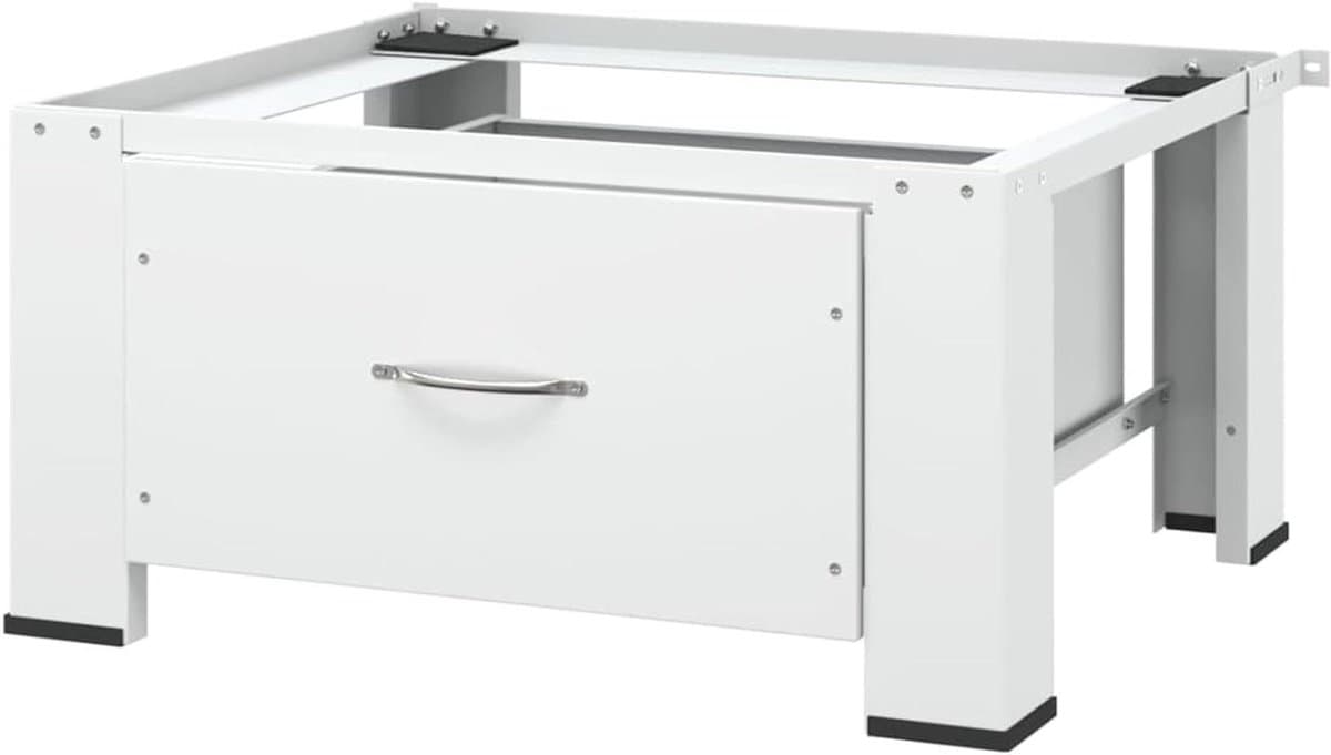 Wasmachineverhoger - Verhoger met lade - Wasmachine op hoogte - Stabiele constructie - 67 x 60 x 11 cm - Wit — afbeelding 1