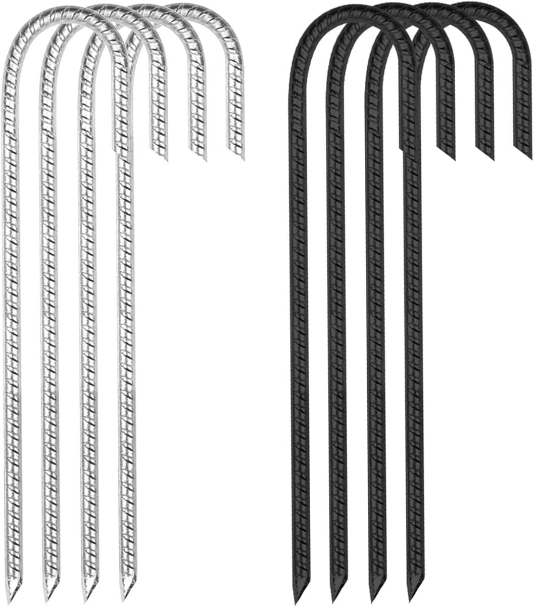 Grondanker - Zwart en Zilver - 30 cm - Verzinkt Staal - Voor Outdoor Bevestiging en Zekerheid — afbeelding 1