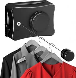 Uitbreidbare Waslijn - 5.1m Inklapbare Waslijn - Verstelbare Waslijn - Voor Binnen & Buiten Montagemogelijkheden - Droog Kleding Hangend — thumbnail 1
