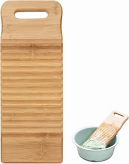 SnelShoppen - Houten Wasplank Handmatig, Antislip Reinigingsplank voor Kinderkleding, 40 x 15 x 1,8 cm, Ideaal voor Huishoudelijk Gebruik — thumbnail 1