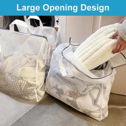 SnelShoppen - Set van 4 Grote Wasnetten voor Wasmachine, 50 x 60 cm, Waszak met Handvatten | Herbruikbare Waszakken voor Ondergoed, Panties, Bh's, Tru — thumbnail 2