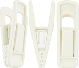 set van 20 fluwelen kledinghaakjes, vinger-broekclips voor fluweel-beflockte kleerhangers, kledingspelden (beige (kunststof)) — thumbnail 1