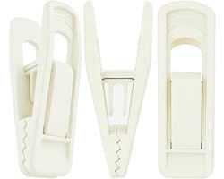 set van 20 fluwelen kledinghaakjes, vinger-broekclips voor fluweel-beflockte kleerhangers, kledingspelden (beige (kunststof))