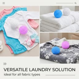 SnelShoppen - Plastic Droogballen, Set van 6 Wasballen voor Zachte Kleding in Wasmachine en Droger, Wit/Blauw/Roze, 4 cm, Ideaal voor Drogen en Wassen — thumbnail 4