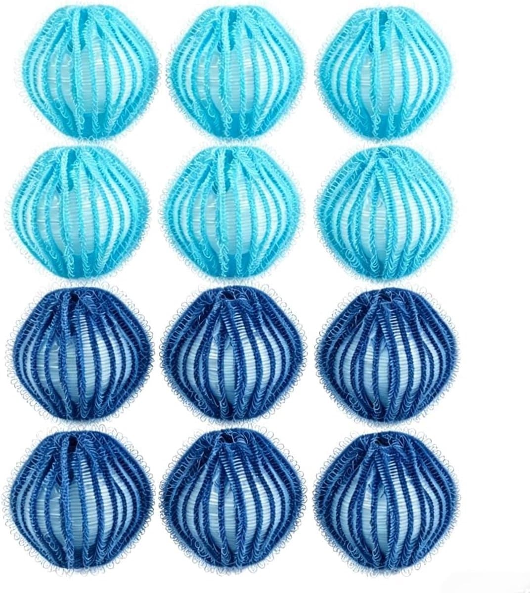 SnelShoppen - Set van 12 Anti-Haarballen, Wasmachine, Haarvanger, Wasbal, Dierenharen Vangen, Marineblauw en Lichtblauw, Effectieve Wasaccessoires, Sc — afbeelding 1