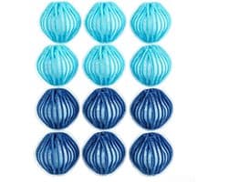 SnelShoppen - Set van 12 Anti-Haarballen, Wasmachine, Haarvanger, Wasbal, Dierenharen Vangen, Marineblauw en Lichtblauw, Effectieve Wasaccessoires, Sc