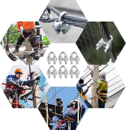 SnelShoppen - 30 Stuks Kabel Klemmen 5 mm RVS Draad Klemmen 304 Roestvrij Staal Kabel Klemmen M5 Beugels voor Draad, Kabel, Waslijn, Tent — thumbnail 4