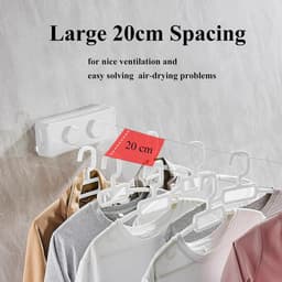 SnelShoppen - 5.1m Waslijn, Uittrekbare Wandwaslijn, Ingebouwde Waslijn, Muurbevestigde Waslijn, Retractable Waslijn, Set met Draai Knop, voor Balkon, — thumbnail 3