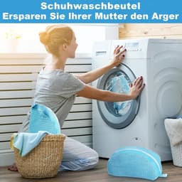 SnelShoppen - Schoenenwaszak met Rits - Waszak voor Schoenen - Anti-Deformatie - Lichtgewicht en Draagbaar - Herbruikbare Wasnet - 39 x 25 x 9 cm - Bl — thumbnail 3