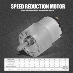 Gelijkstroommotor met tandwieloverbrenging DC12V 320RPM | Ondersteunt rotatie met de klok mee en tegen de klok in D-vormige as van circa 6 mm dik Wikkeling van zuiver koper — thumbnail 2