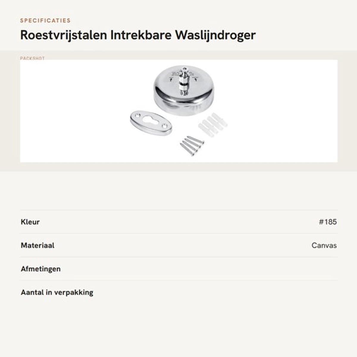 Intrekbare Kledinglijn - Dailygoods- Waslijndroger Roestvrij staal — afbeelding 1