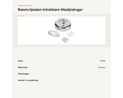 Intrekbare Kledinglijn - Dailygoods- Waslijndroger Roestvrij staal