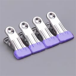 Wasknijpers Roestvrij Staal - Robuuste Klemmen - Kleding Drogen - Corrosiebestendig Ontwerp - 50 Stuks - Paars — thumbnail 3