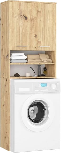 Wasmachine Ombouwkast - Hoge Kast Wasmachine - Ruimte Benutten - Met 2 Deuren - 64 x 180 x 30 cm — thumbnail 1