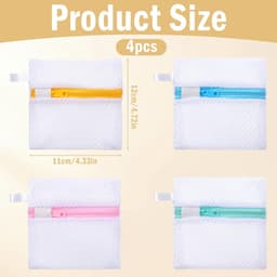 Set van 4 Was Pods met Anti-Stick Tas en Kleine Gaaswaszakken voor Delicate Kleding, Ideaal voor Mini Wasmachines en Bescherming tegen Degradatie — thumbnail 4