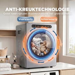 HOMCOM Mini Wasdroger - 3kg Laadvermogen - Luchtafvoerdroger-6 droogstanden- 1000W - Vrijstaand - Zilver — thumbnail 4