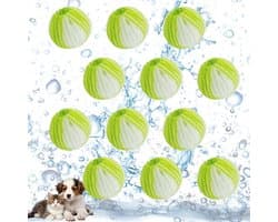 COOAU - 12 Stuks Herbruikbare Pluisballen voor Wasmachine - Dierenhaarverwijderaar voor Katten & Honden - Verwijdert Haar en Pluis Effectief - Wasballetjes voor Wasdroger - Veilig voor Alle Stoffen - Groen
