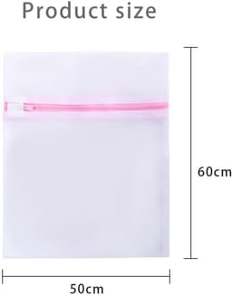 Solidchoice- Wasnetten 3 Stuks - Fijnmazige Waszak - Herbruikbare Netwaszak - Ritssluiting - 50 cm x 60 cm - Beschermt Kleding tegen Schade — thumbnail 4