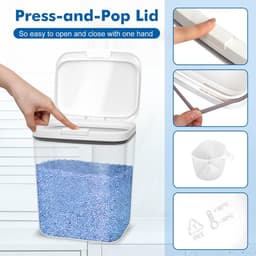 Dailygoods- Wasmiddelopslag 4 Stuks - Plastic Opbergdoos - Maatbekers - 5,5/2,8/2/1,2 l Capaciteit - Organisatie voor Wasmiddel - Wasparfum Opslag - Wasmiddelcontainer — thumbnail 5