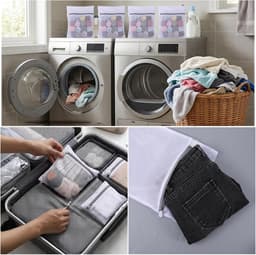 Waszakken, 30 x 25 cm, beha wasnet, kleine waszak, gevoelig wasnet voor wasmachine, waszak voor fijne was, kousen, ondergoed, beha, lingerie en babykleding — thumbnail 5