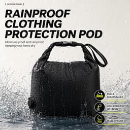 Waszak voor op reis, 70D nylon, waterdicht, vuile waszak, reiszak met vacuüm compressie zonder pomp, ruimtebesparende compressie waszak, lichte natte zak voor zwemmen, wandelen, kamperen — thumbnail 3