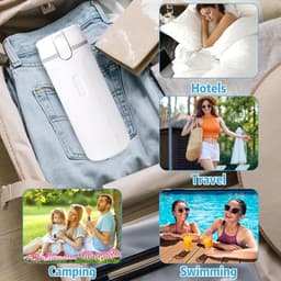 4-in-1 reisflessen om te vullen, 4-in-1 reisdispenser met etiket, reisflessen voor toiletartikelen, mini-shampoo-dispenser met schaal, reisbenodigdheden voor shampoo, lotion, conditioner — thumbnail 3