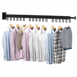 BSS® Wanddroogrek Inklapbaar 120 cm – Uittrekbaar Wandwasrek met 3 Niveaus – 18 Haken en Handdoekhouder – Ruimtebesparend Droogrek voor Balkon, Badkamer en Bijkeuken — thumbnail 1