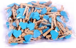 Houten Pinnen Clips - Fotohouders Hart - Knutselen Decoreren - Natuurlijk Hout - 100 Stuks - Wit — thumbnail 3