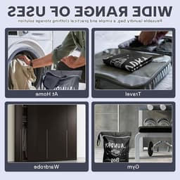 Vouwbare waszakken voor onderweg, 2-delige set met rits, herbruikbare tas voor vuile was en kleding thuis — thumbnail 3
