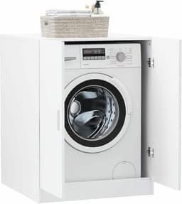 Wasmachinekast - Badkamerkast - Opbergruimte creëren - Met deuren - 71x715x915 cm - Wit — thumbnail 5