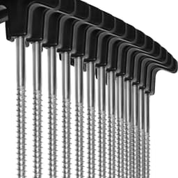 SnelShoppen - 24 x Stalen Tentpinnen met Adapter voor Accuschroefmachine - Schroefpinnen - Robuuste Grondnagels met Draad voor Camping, Tuin, Festival — thumbnail 3
